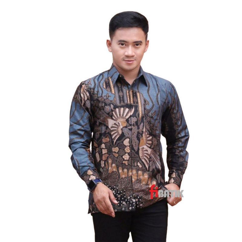 Baju Kemeja Batik Pria Lengan Panjang - couple batik ayah dan anak laki-laki lengan panjang - baju batik anak laki-laki lengan panjang umur 2-12 tahun