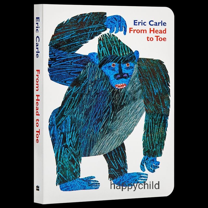 Original From head to toe board book/eric carle/interactive/buku import/buku anak/happychild