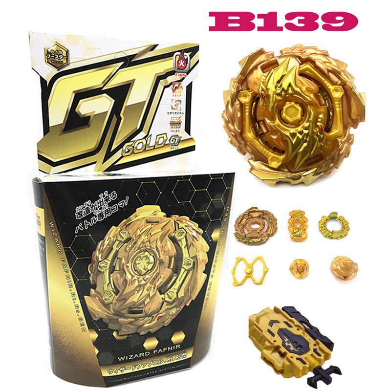 【Ready Stock】Gold Beyblade Burst GT-B145 B144 B142 B140 B139 B134 Spinning Top Random Wire Launcher Kids Toy