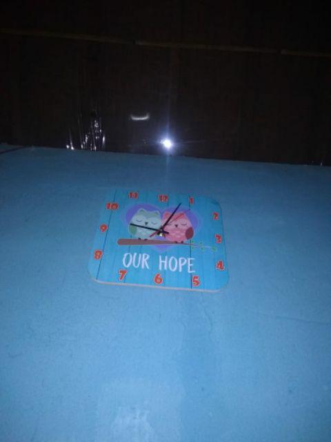 K4 Jam Dinding Karakter Cute Couple Unik Motif Karakter Owl Burung Hantu Ukuran 25cm