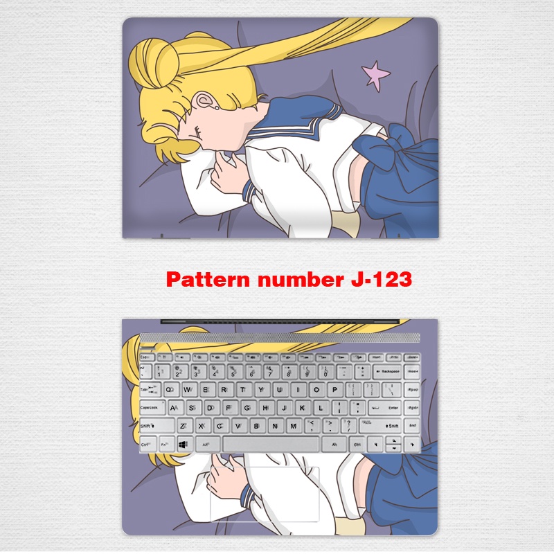 2 Pcs Stiker Pelindung Laptop Notebook ASUS s5500 SF4100F VivoBook S300 S550 12 13 14 15.6 &quot;Motif Sailor Moon