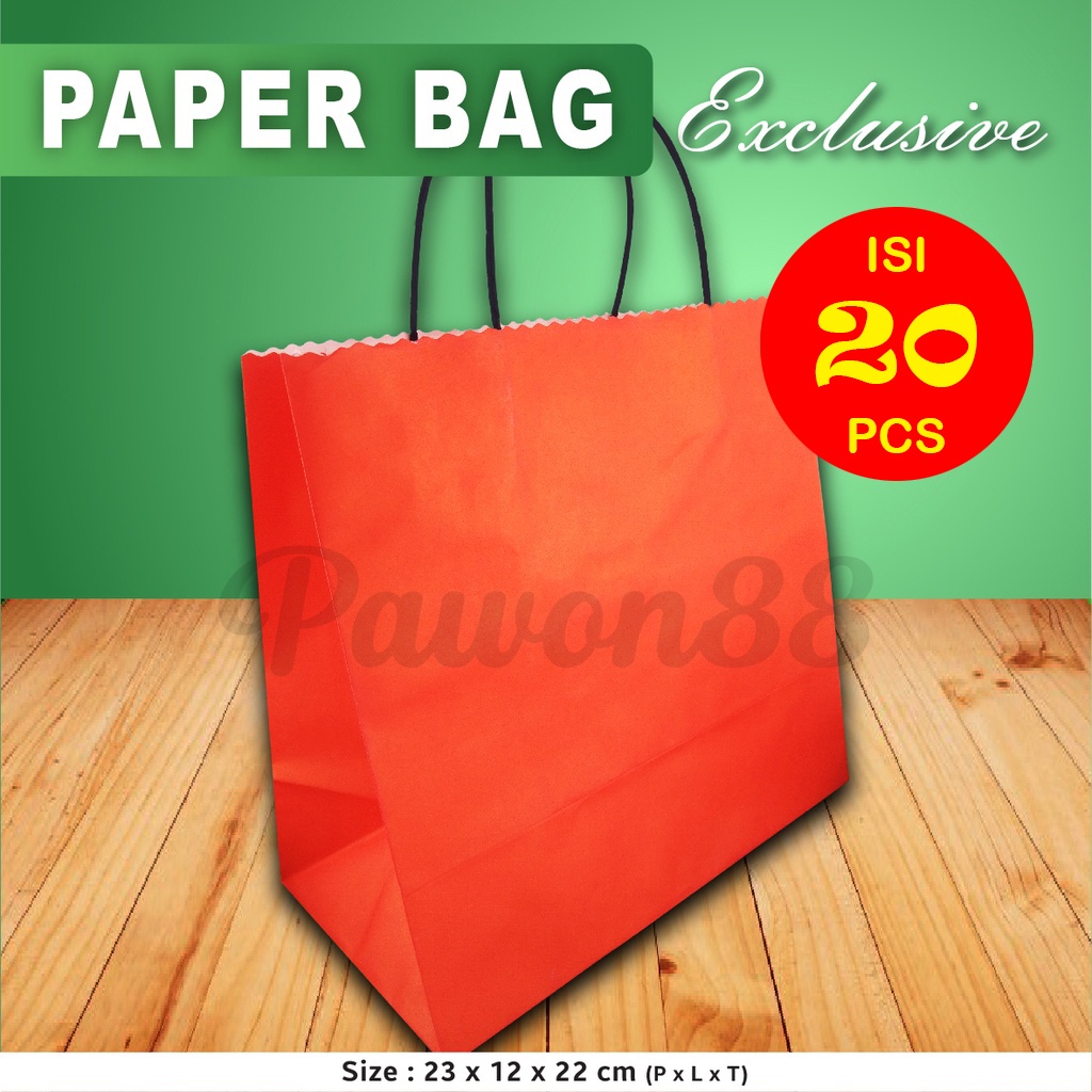

Paper Bag Polos - Paper Bag 23x12x22 cm - MERAH (20 pcs)