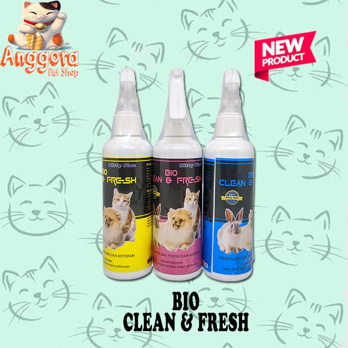 Penghilang bau Pesing &amp; Kotoran Kucing,anjing,kelinci dll Bio clean and Fresh All wangi 250 ml