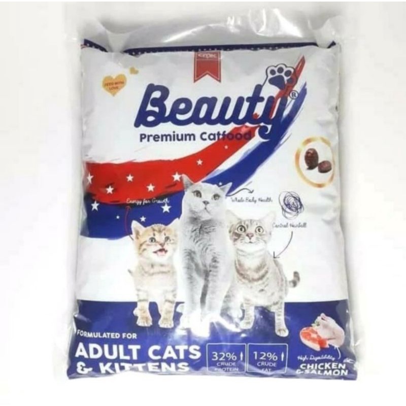 EXPEDISI Beauty Cat Adult Kitten Chicken &amp; Salmon 20kg Kucing