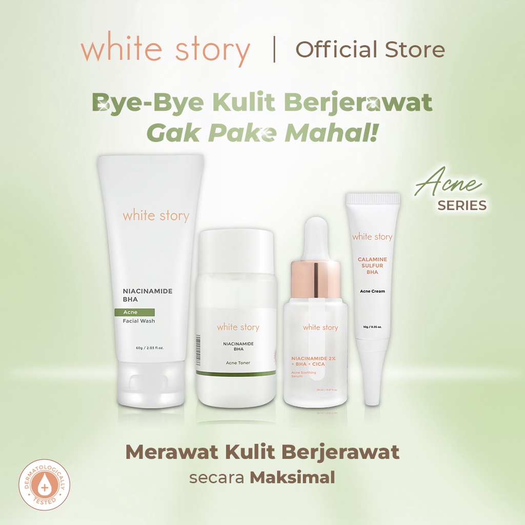 WHITE STORY ACNE SERIES  acne cream//facial wash//toner//soothing serum//