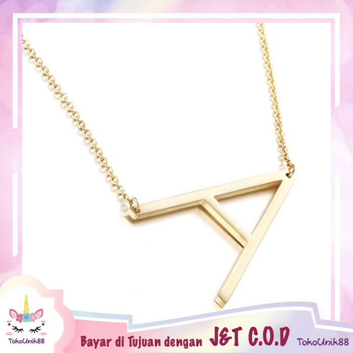 TU88 Kalung Initial  Nama  Bentuk  Huruf Alfabet Stainless 