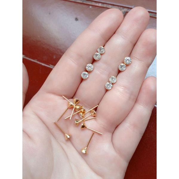 giwang mata burung mp solitaire/giwang perak asli silver 925 lapis emas/giwang fashion pria &amp; wanita