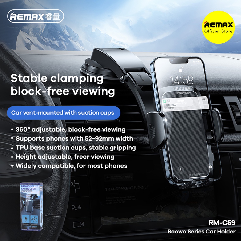 Remax Baowo RM-C59 Universal Car Holder kaca dashboard mobil Original