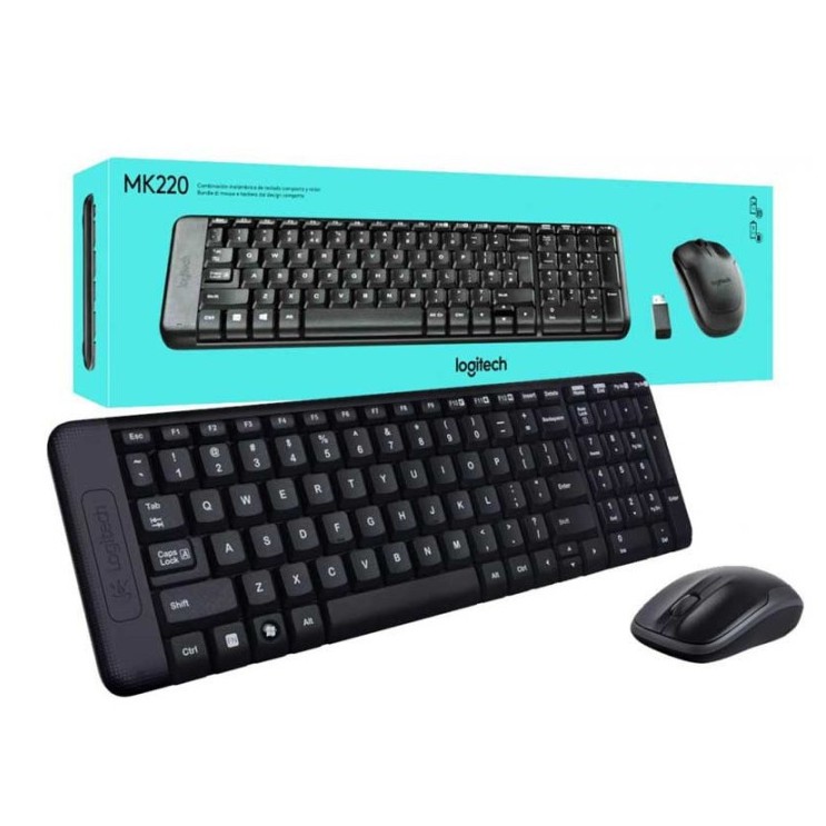 KEYBOARD LOGITECH MK220 LOGITECH WIRELESS COMBO KEYBOARD MOUSE MK220 MK-220 GARANSI ORIGINAL