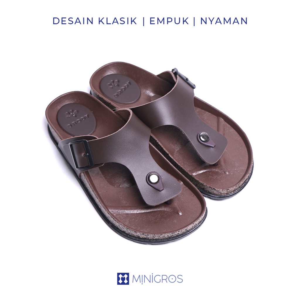 Brody BOXER Sandal pria casual sendal jepit gesper sandal kulit sol puyuh kekinian model birken