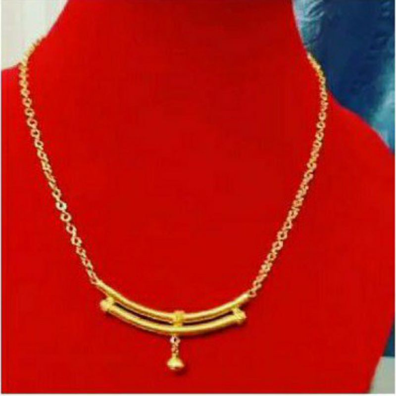 Kalung Bambu Emas asli 24K Kadar 99,99%. Berat 15 gram.