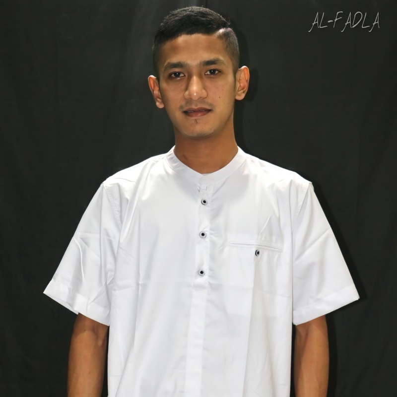 AL FADLA - Kemeja Koko Casual Pria Lengan Pendek Kaffa