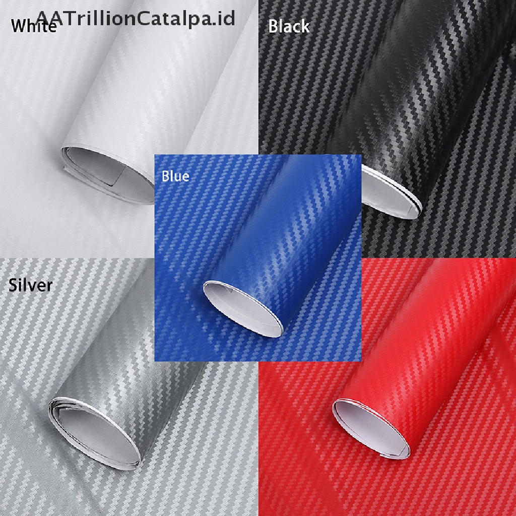 Aatrillioncatalpa Stiker Film Vinyl Carbon Fiber 3D 127x30cm Untuk Mobil