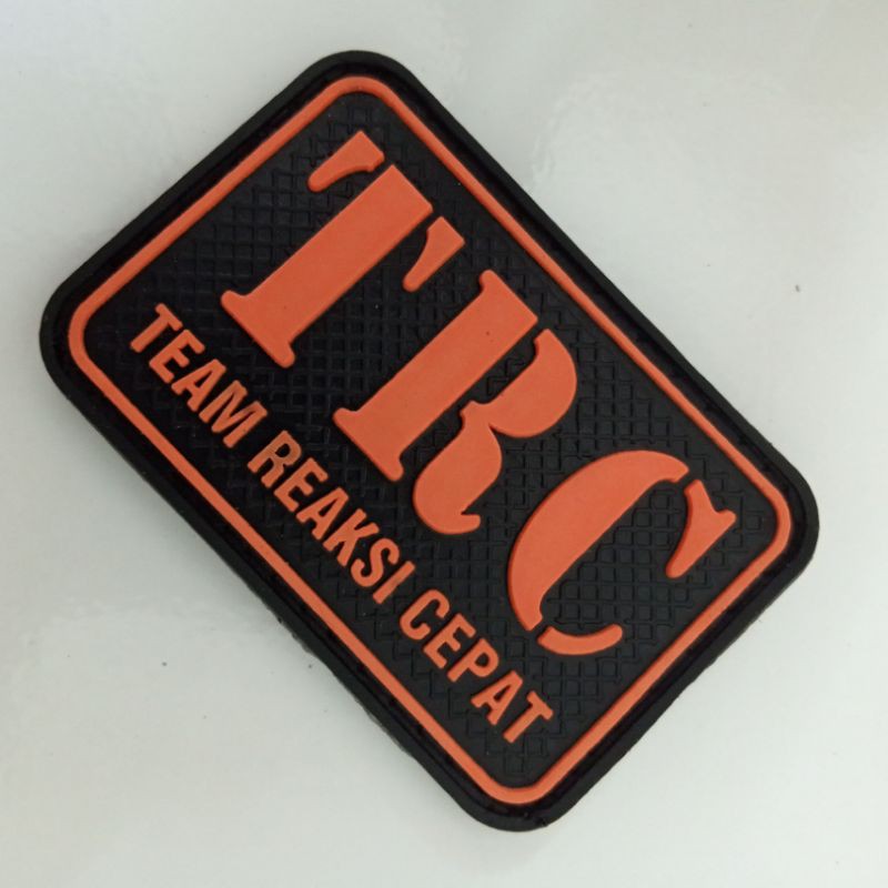 patch rubber TRC(TEAM REAKSI CEPAT) BPBD/RESCUE/TEAM SAR.tempelan karaeat emblem velcro.