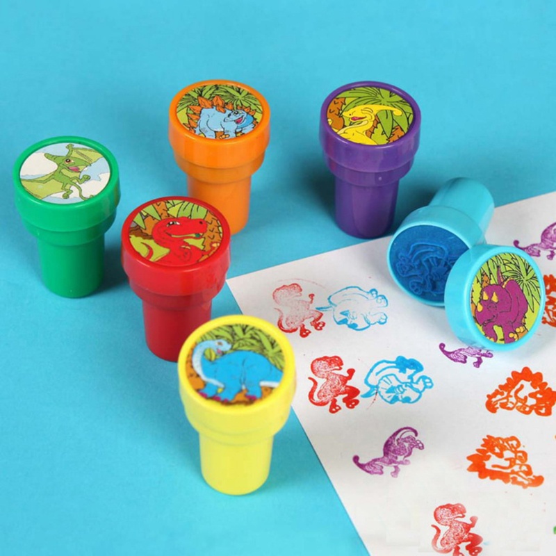 Mary Paket 6Pieces DIY Dinosaurus Stamp Warna Cerah Stamp Set Graffiti Kit Komunitas Populer DIY Scrapbook Kit Kartun