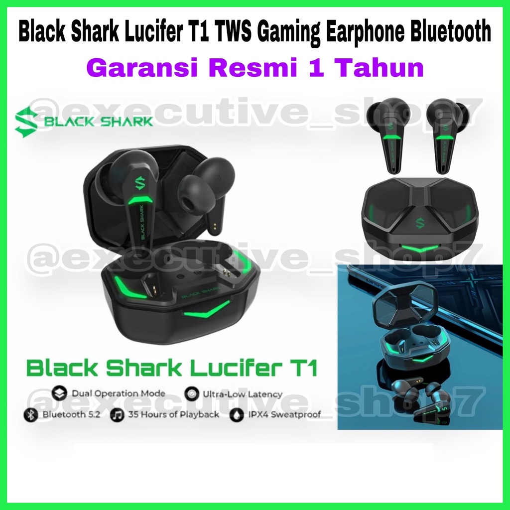 Black Shark Lucifer T1 TWS Gaming Earphone Bluetooth Garansi Resmi 1 Tahun