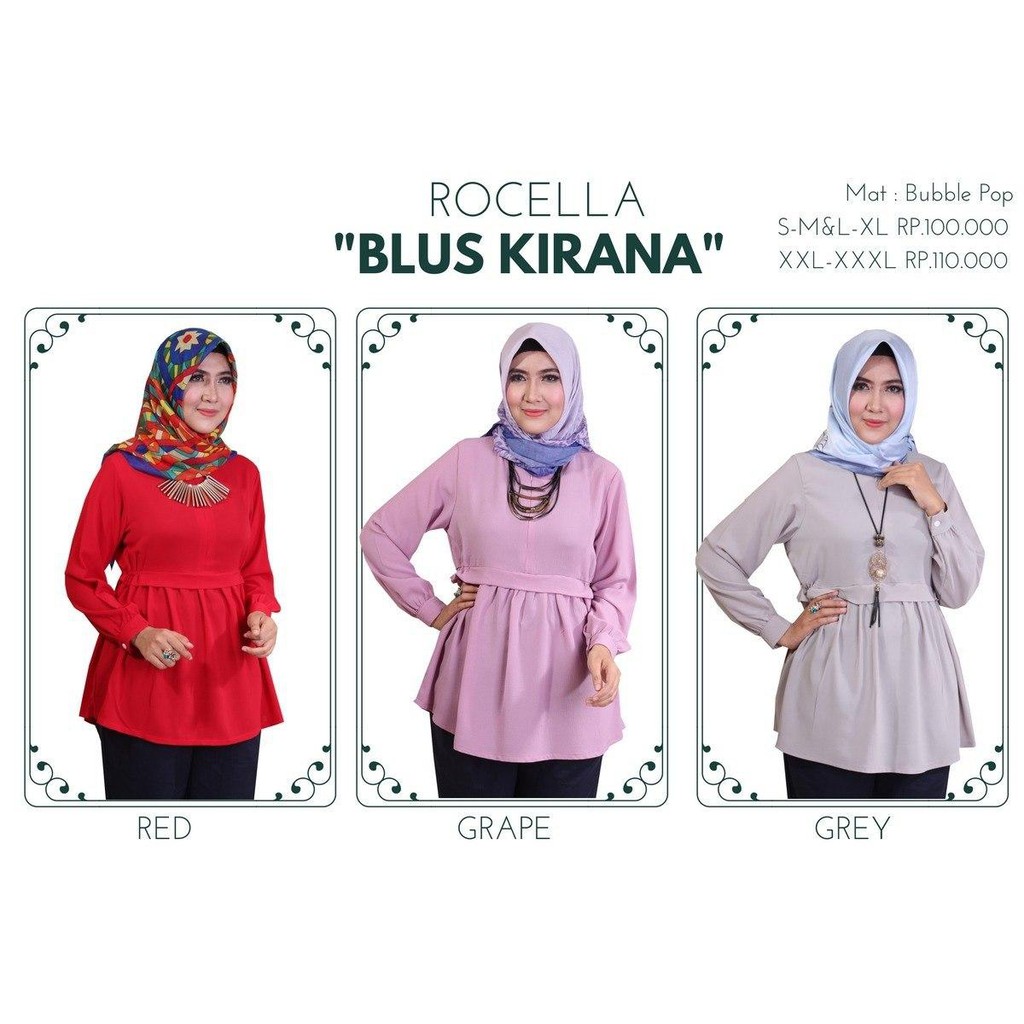 Blus Kekinian Rocella Kirana Bubble Cantik Elegan Kondangan Pesta Ori