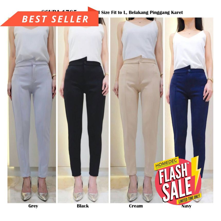 CEWEK KETAT TIDAK PANAS FITNESS ZUMBA// 1765 SCUBA Celana Wanita Pinggang Karet Kekinian