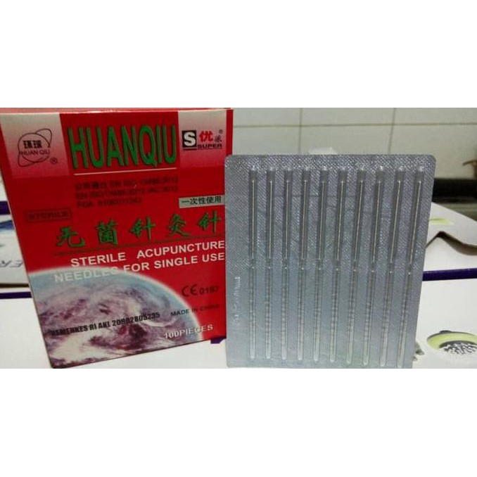 JARUM AKUPUNTUR HUANQIU SUPER 20X13 MM / DUS MERAH SUPER TULISAN HIJAU