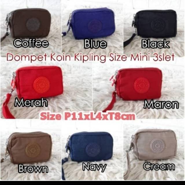 Dompet kipling dompet mini dompet kartu dompet koin 3 resleting