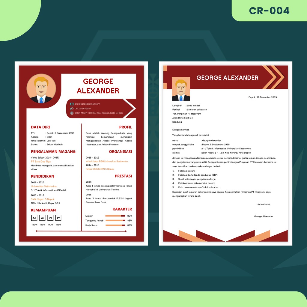 

(CR-004) Jasa Pembuatan CV & Surat Lamaran Pekerjaan