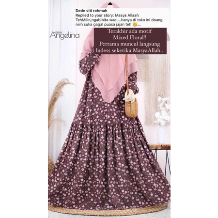 Sofia Dress Mixed Floral Choco Beery by Atelier Angelina