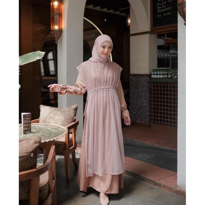 SOFYA DRESS/one set/gamis terbaru/tulle/pakaian muslim/terlaris