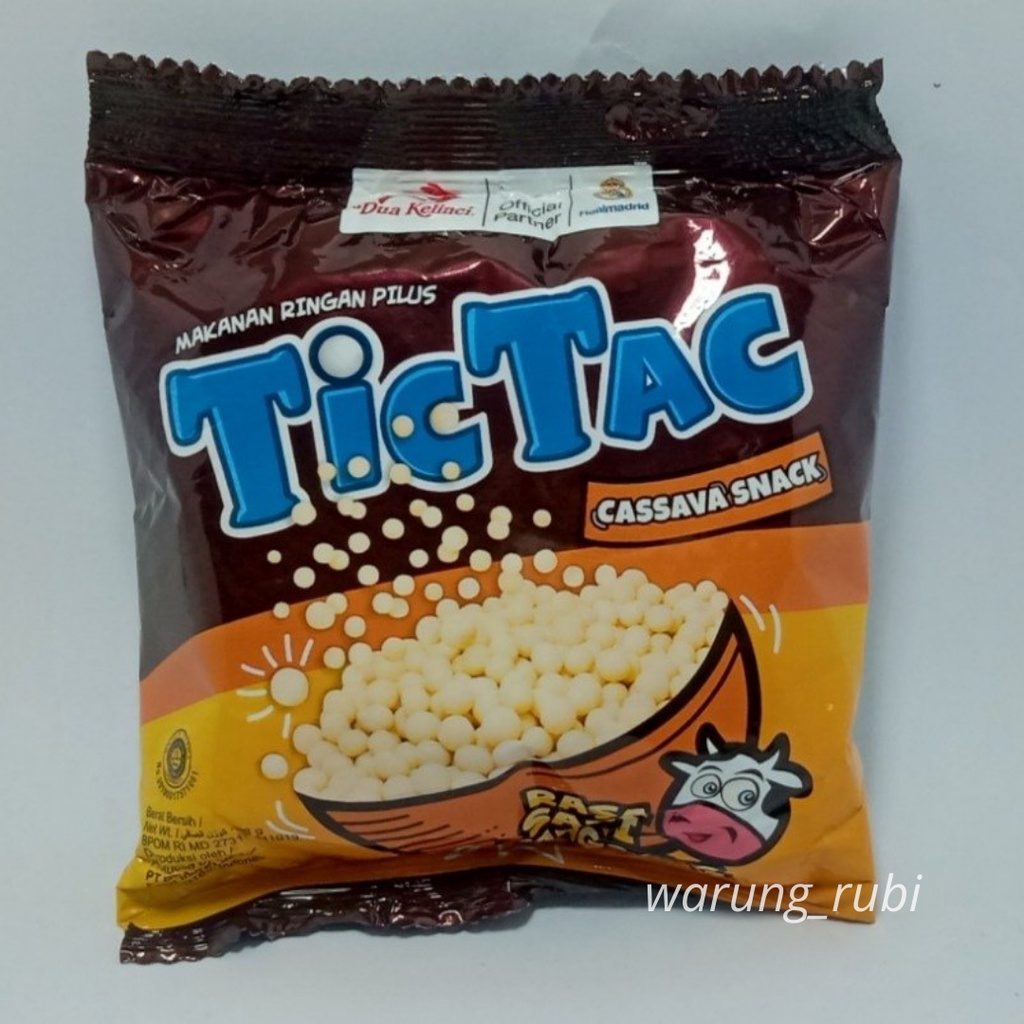 Tic Tac rasa Sapi Panggang 18 gram, Harga 1pcs. Makanan ringan Pilus Chiki Jajanan jadul Cassava Sna