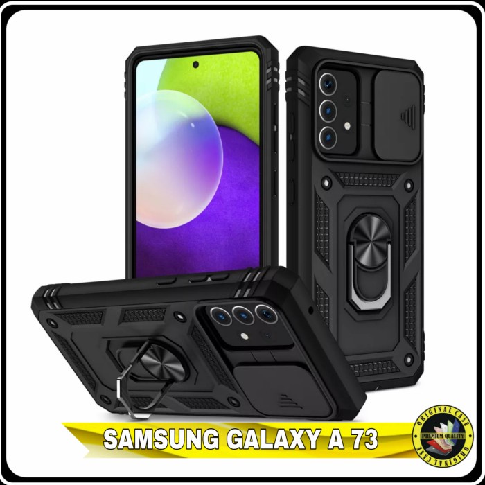 Casing Samsung Galaxy A73 A 73 5G Hardcase Iring Magnetic slide Camera