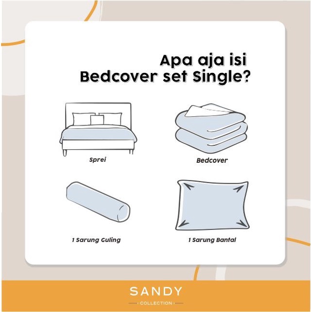 Bedcover Set Sandy Collection Emerald Katun Jepang Sprei Tinggi 30 atau Sprei Tinggi 40cm