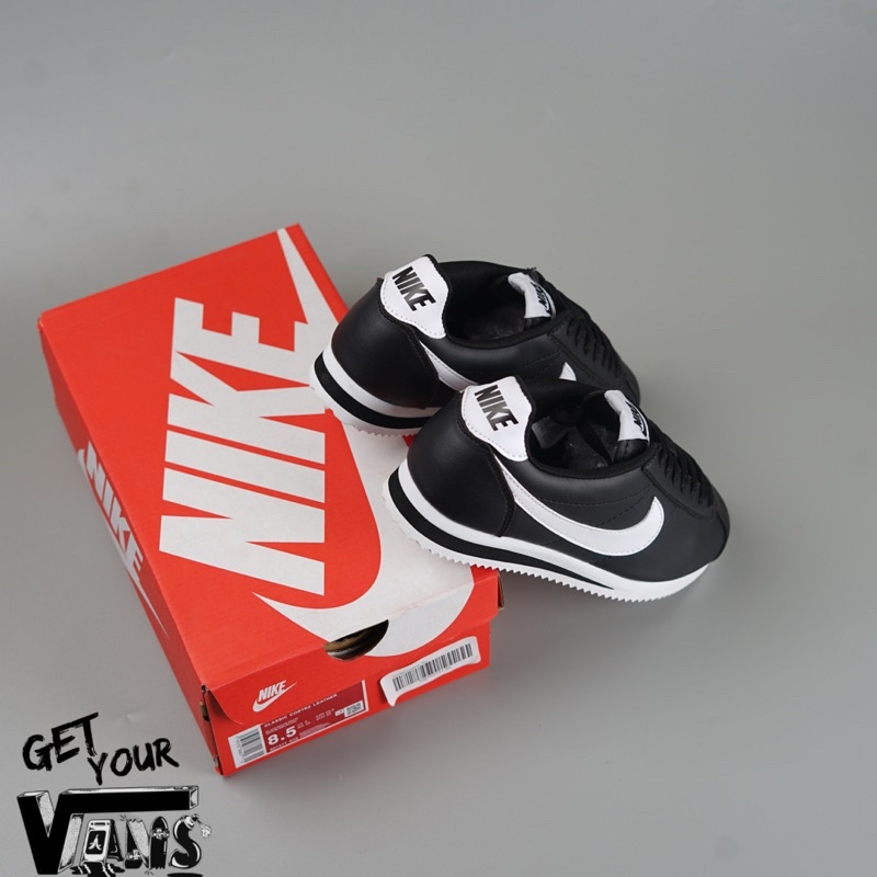 NIKE CORTEZ CLASSIC LEATHER BLACK WHITE ORIGINAL