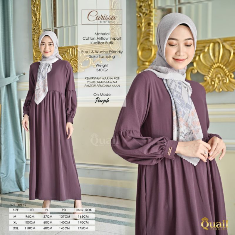 ( Restock Terbatas ) Dress Carissa Original Quail