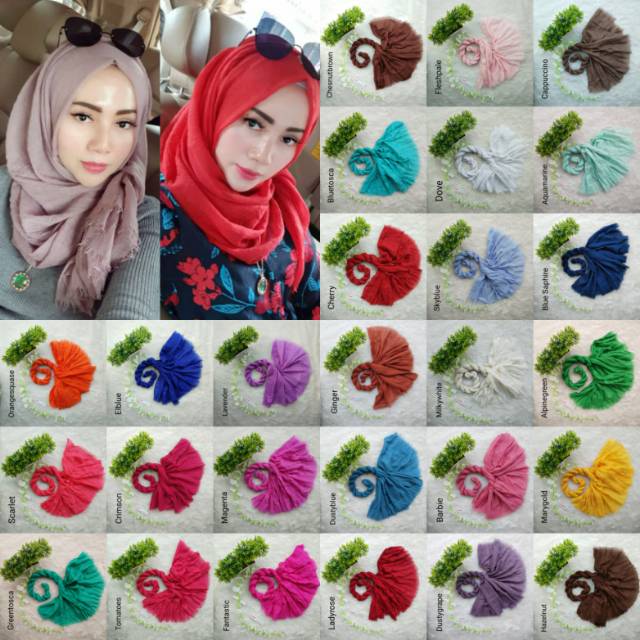 ECER Pashmina kusut Crumphy Shawl