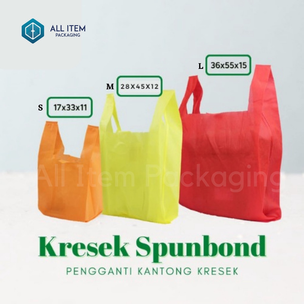 

Kresek Spundbond S (17x33x11) / Goodie Bag Tas Kantong Kain / Spunbond @20 Pcs