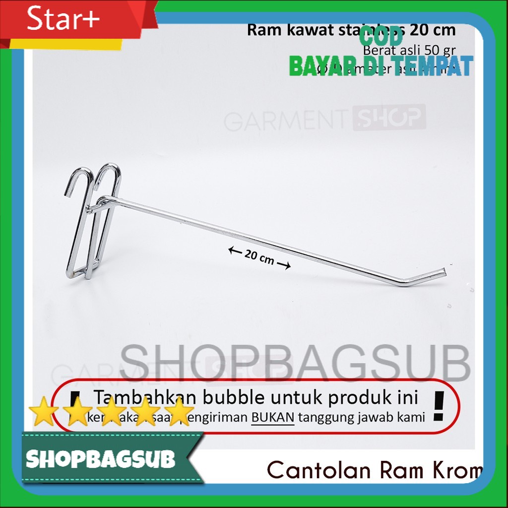 Ram Kawat Stainless Chrome Tebal 20 cm