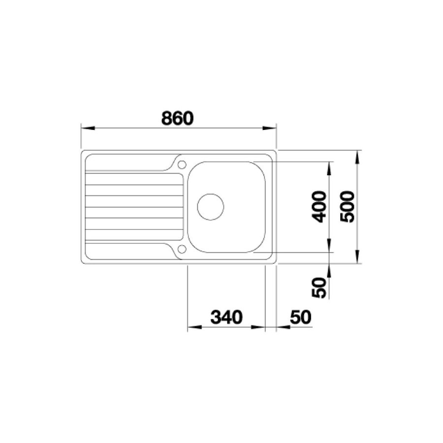 BLANCO KITCHEN SINK BAK CUCI PIRING STAINLESS STEEL BLANCO DINAS 45S