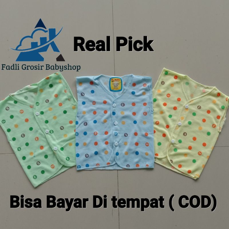 3 PCS Baju Bayi Lengan Kutung Polkadot