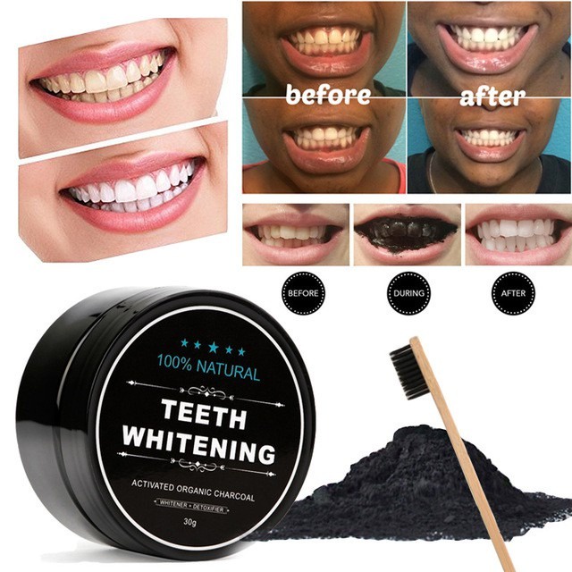 Pemutih Gigi Teeth Whitening Charcoal Powder Bubuk Arang