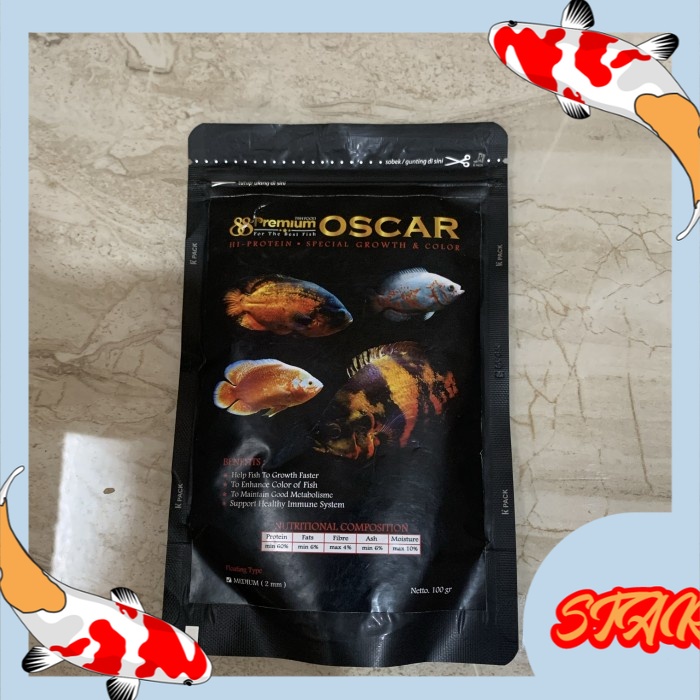 makanan ikan OSCAR 88 PREMIUM 100 GR UK 2 MM MEDIUM