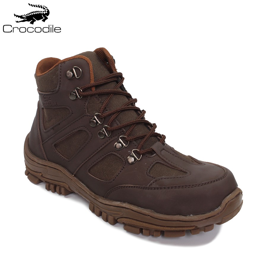 MS Shop - Sepatu Pria Crocodile Endure Coklat Boots Safety Gunung Hiking Tracking Septi Bots Cowok