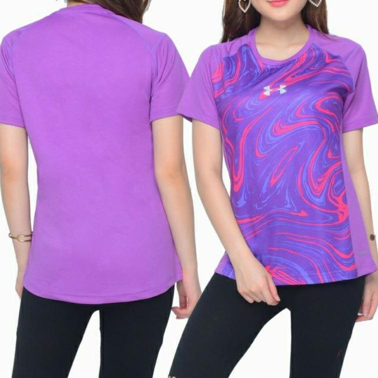 (D2J9) ☆ (MRC) Kaos olahraga JUMBO wanita pendek (uap01) sport tshirt gym baju senam aerobik zumba f