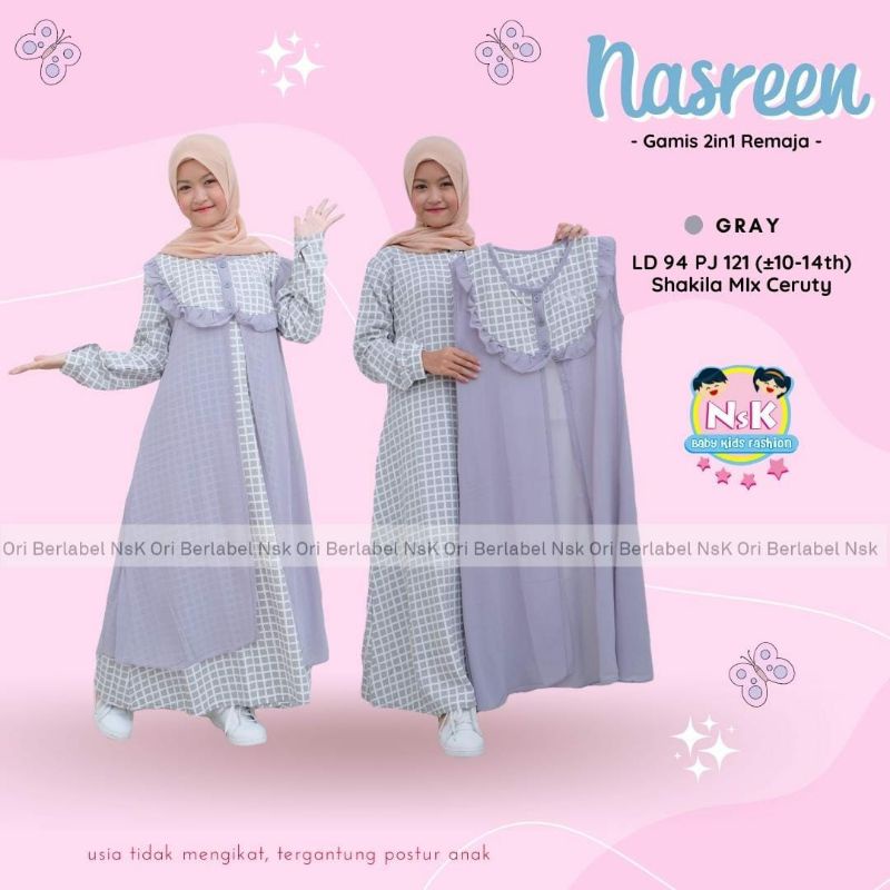 gamis 2in1 remaja 10-14 tahun