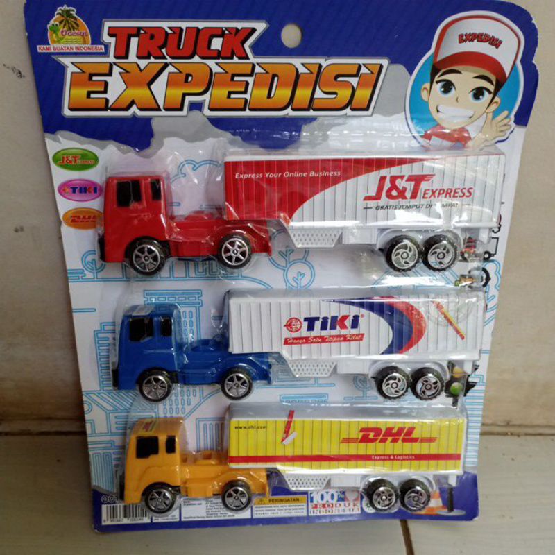 mainan mobil truck expedisi jnt jne dhl