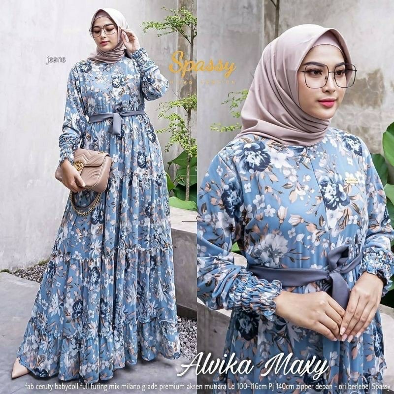 SALE !! GAMIS CERUTY PRINTING SQUARE YUNDY JASMINE AINUN #2 MIPOSA - Maxy Dress Bahan Ceruty Wolfis Motif