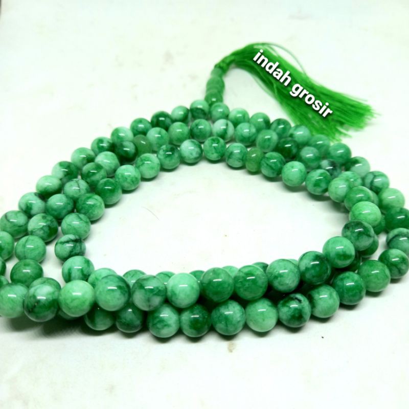 Tasbih Batu Giok Original 99Butir 8mm