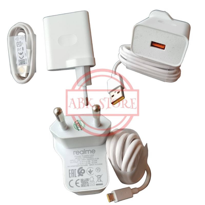 CHARGER 18W REALME C15 - C25Y MICRO USB FAST CHARGING ORIGINAL