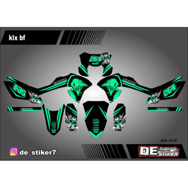 Decal KLX bf hijau tosca