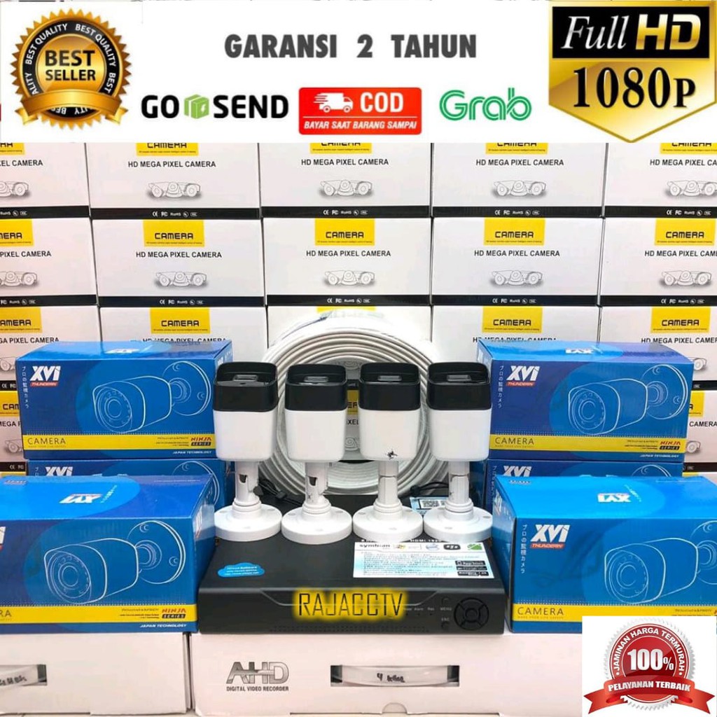 PAKET CCTV 4 CHANNEL 4 CAMERA 4 CHENEL 4 KAMERA 5MP 1080P IC SONY TURBO HD KOMPLIT TINGGAL PASANG