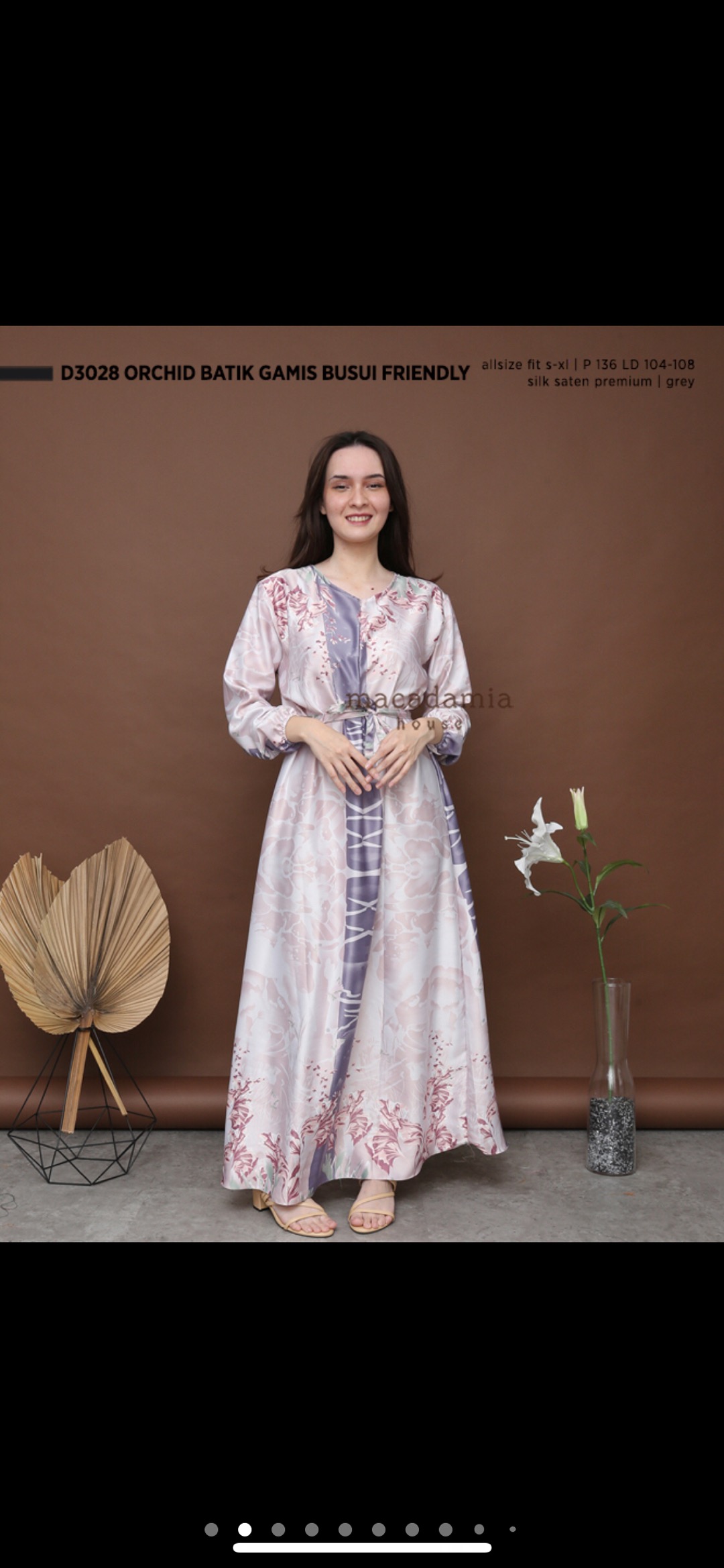 D3028 Orchid Batik Gamis Busui Friendly - Macadamia House Fashion Muslim Ramadhan