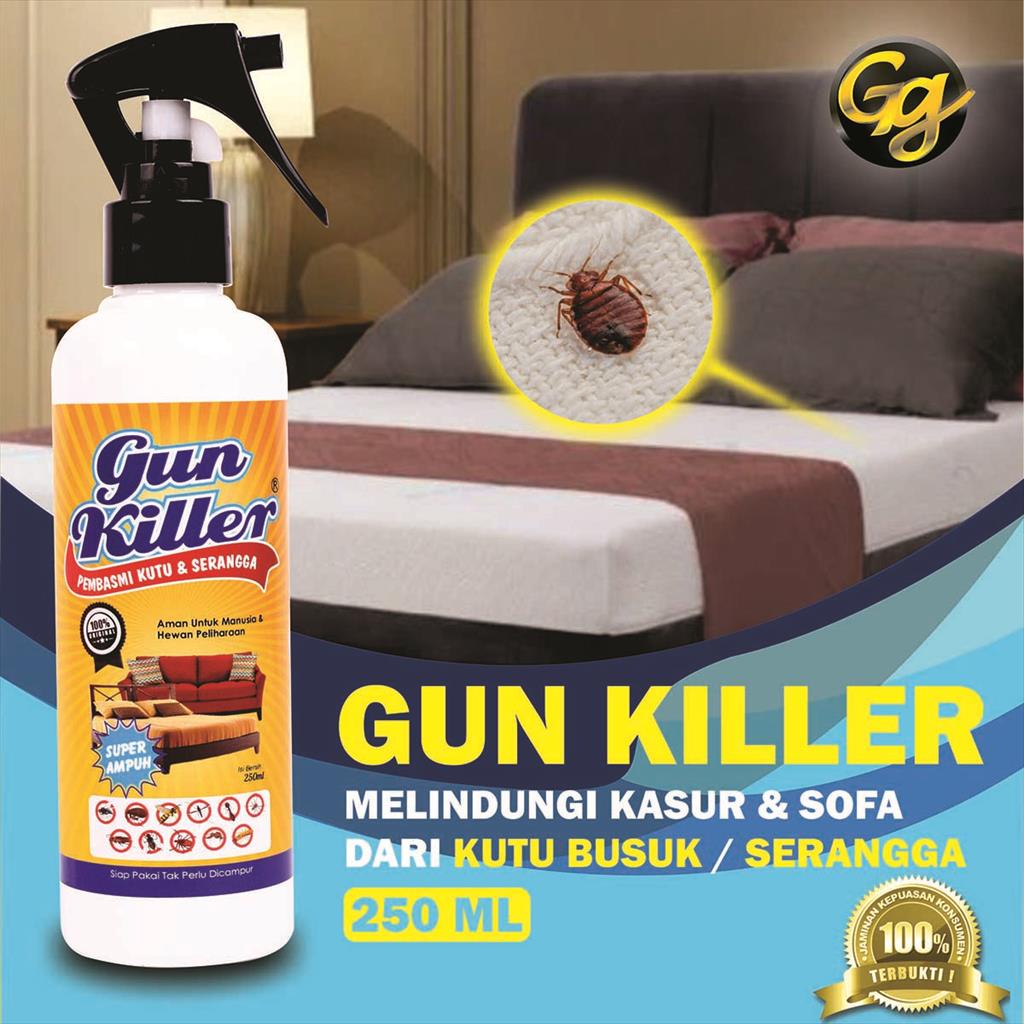 GUN KILLER PEMBASMI KUTU KECOA TUNGAU TUMILA  250 ML ANTI TUNGAU KASUR INSEKTISIDA